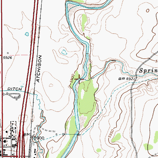 Topographic Map of Spring Arroyo, NM