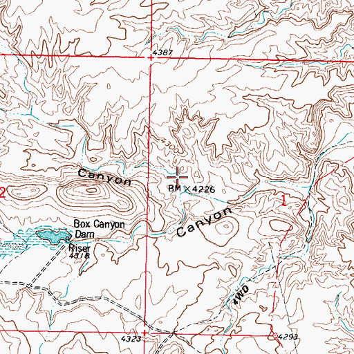 Topographic Map of Spring Canyon, NM