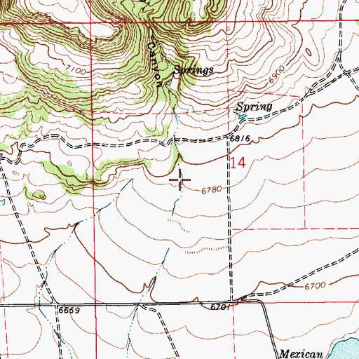 Topographic Map of Spring Canyon, NM