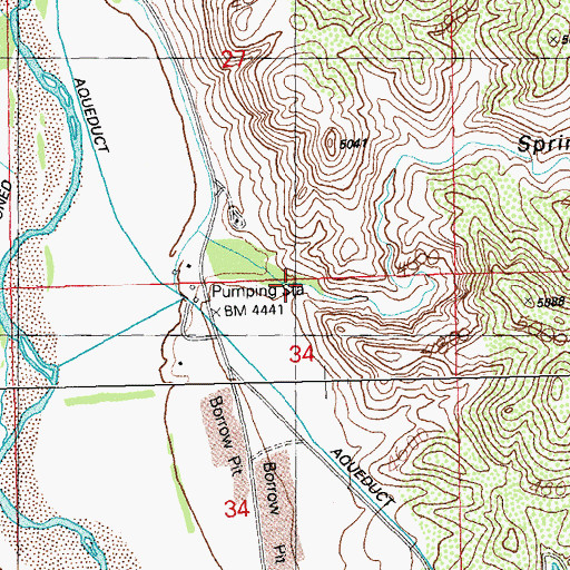 Topographic Map of Spring Canyon, NM