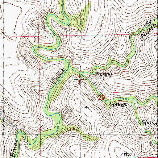 Topographic Map of Spring Canyon, NM