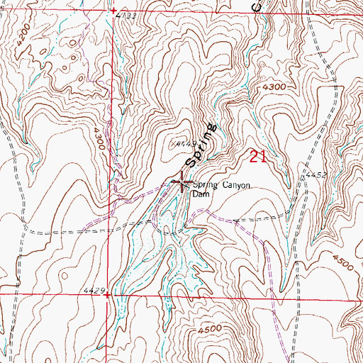 Topographic Map of Spring Canyon Dam, NM