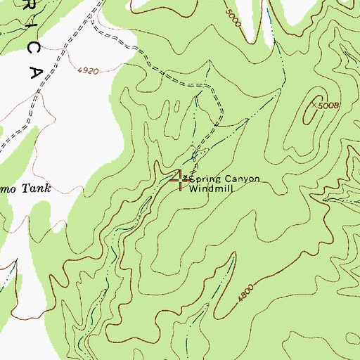 Topographic Map of Spring Canyon Windmill, NM