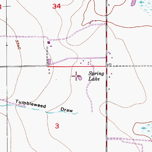 Topographic Map of Spring Lake, NM