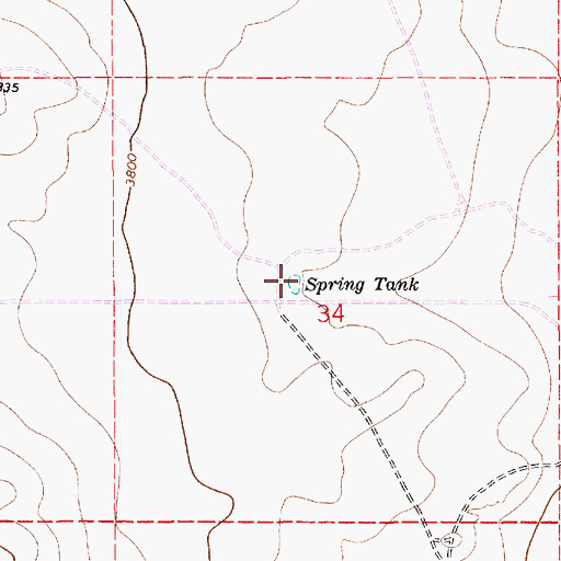 Topographic Map of Spring Tank, NM