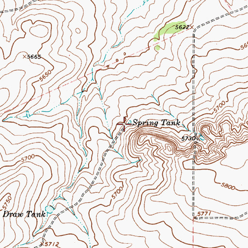 Topographic Map of Spring Tank, NM