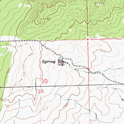 Topographic Map of Spring Ten, NM