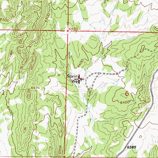 Topographic Map of Spring Well, NM