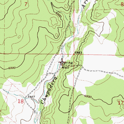 Topographic Map of Spring Well, NM