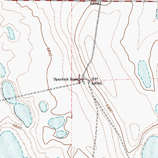 Topographic Map of Spurlock Ranch, NM