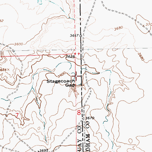 Topographic Map of Stagecoach Gap, NM