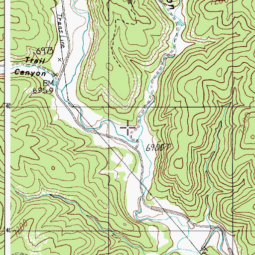 Topographic Map of Stamped Canyon, NM