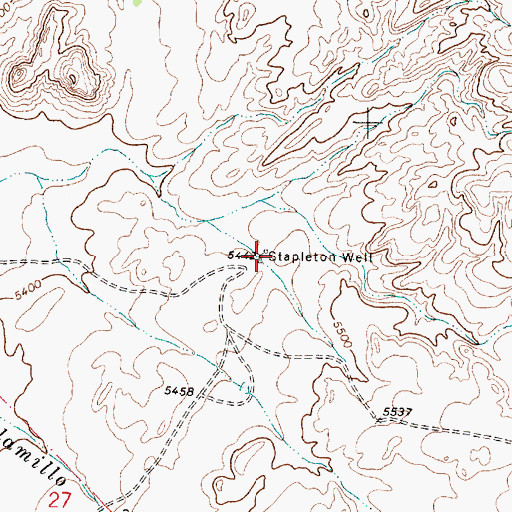 Topographic Map of Stapleton Well, NM