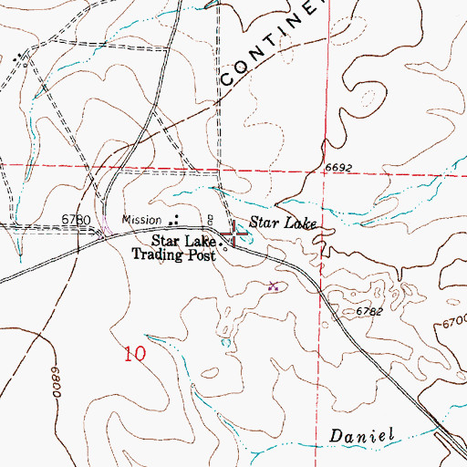 Topographic Map of Star Lake, NM