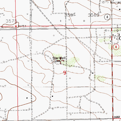 Topographic Map of Star Well, NM