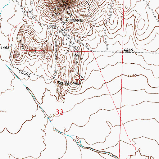 Topographic Map of Starkey Mine, NM