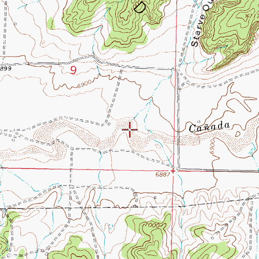 Topographic Map of Starve Out Canyon, NM