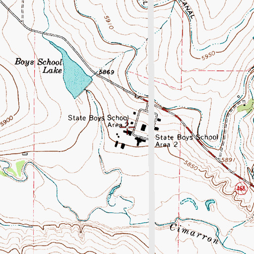 Topographic Map of State Boys School Area 2, NM