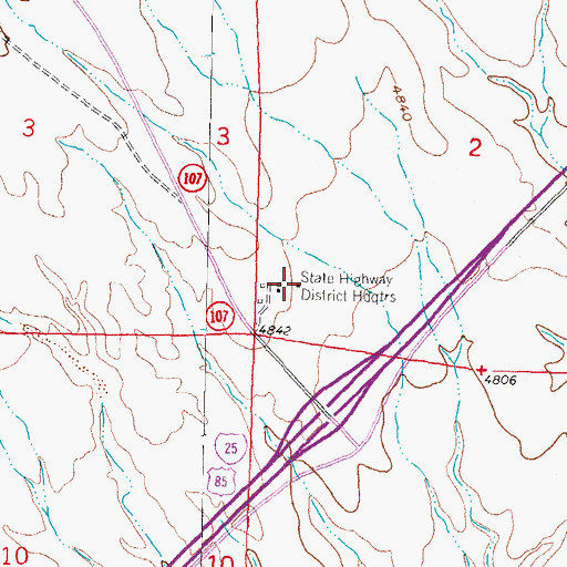 Topographic Map of State Highway District Headquarters, NM