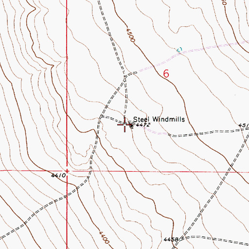 Topographic Map of Steel Windmills, NM