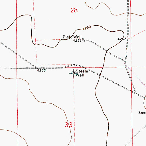 Topographic Map of Steele Well, NM