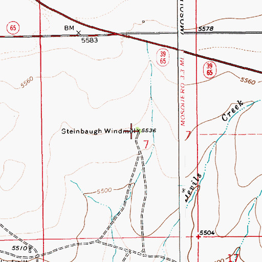 Topographic Map of Steinbaugh Windmill, NM