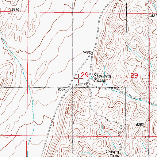 Topographic Map of Stevens Tank, NM