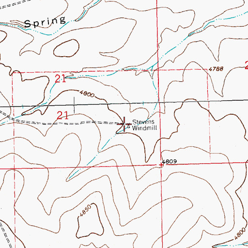 Topographic Map of Stevens Windmill, NM