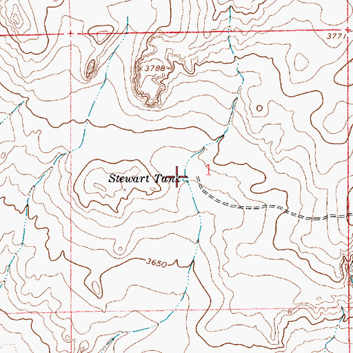 Topographic Map of Stewart Tank, NM