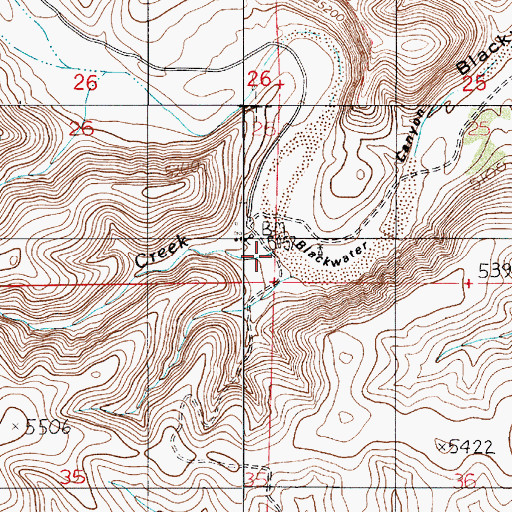 Topographic Map of Stinking Creek, NM
