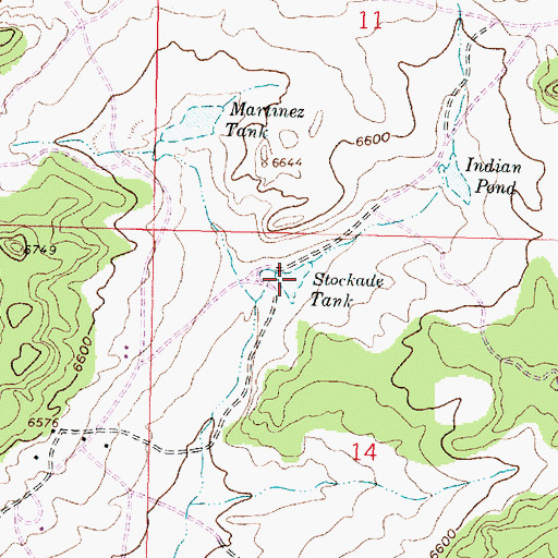Topographic Map of Stockade Tank, NM