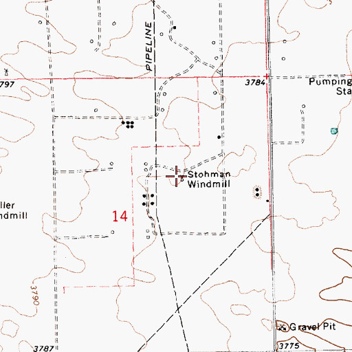 Topographic Map of Stohman Windmill, NM