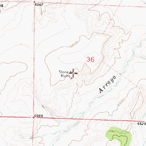 Topographic Map of Stone A Ruins, NM