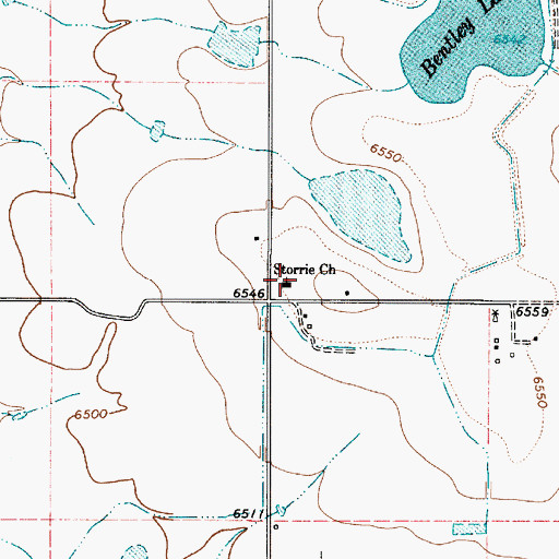 Topographic Map of Storrie Church, NM