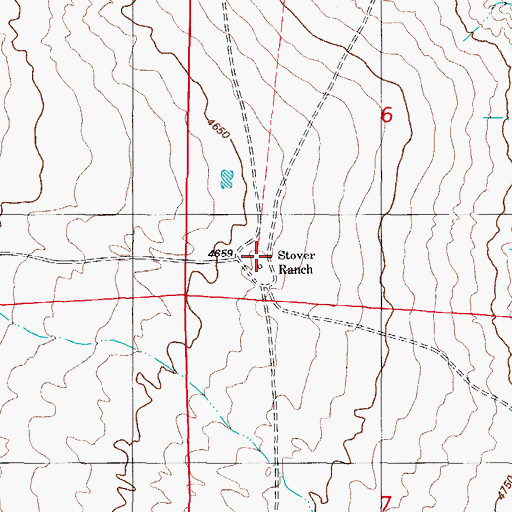 Topographic Map of Stover Ranch, NM
