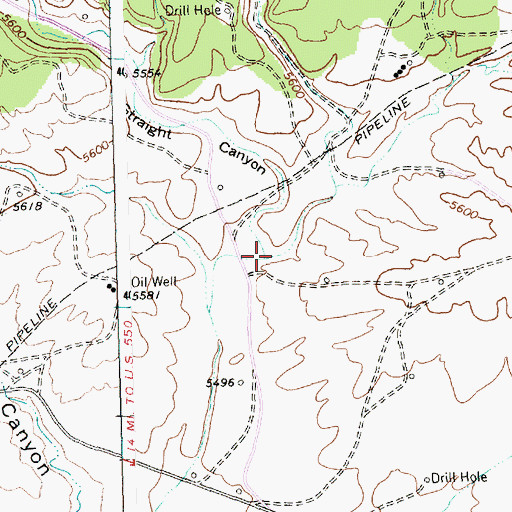 Topographic Map of Straight Canyon, NM