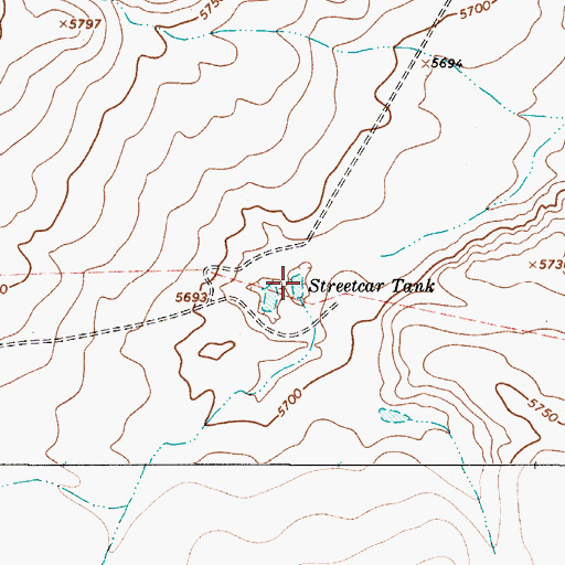 Topographic Map of Streetcar Tank, NM