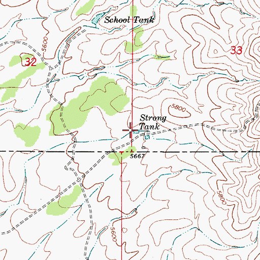 Topographic Map of Strong Tank, NM