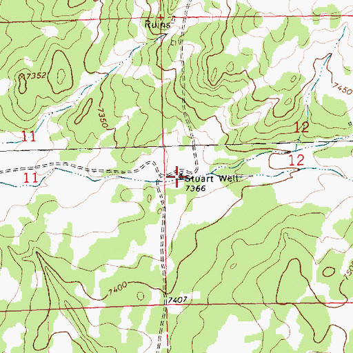 Topographic Map of Stuart Well, NM