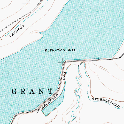 Topographic Map of Stublefield Dam, NM