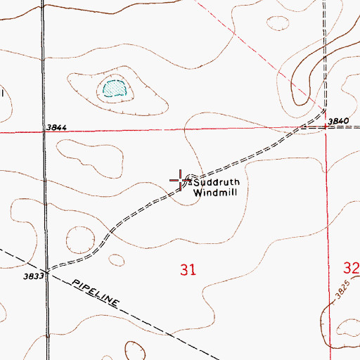 Topographic Map of Suddruth Windmill, NM
