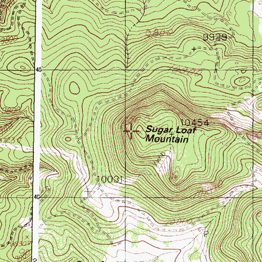 Topographic Map of Sugar Loaf Mountain, NM