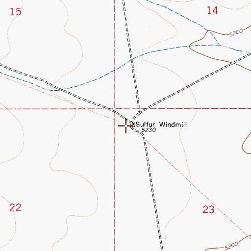 Topographic Map of Sulfur Windmill, NM