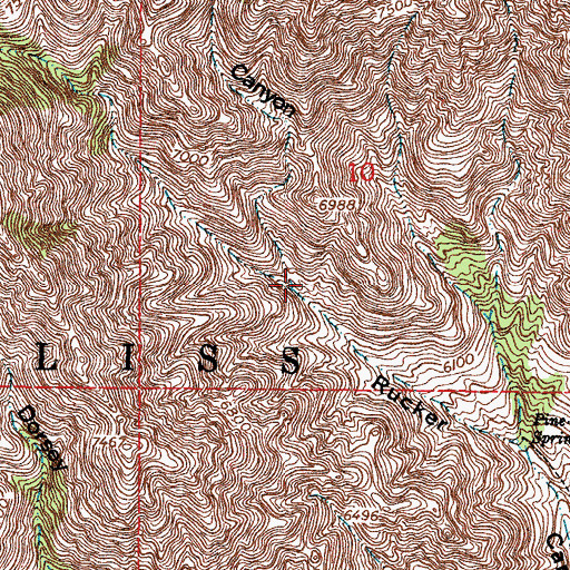 Topographic Map of Sulphur Canyon, NM