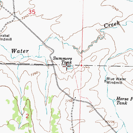 Topographic Map of Summers Tank, NM