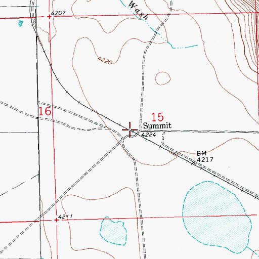 Topographic Map of Summit, NM