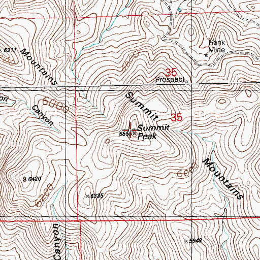 Topographic Map of Summit Peak, NM