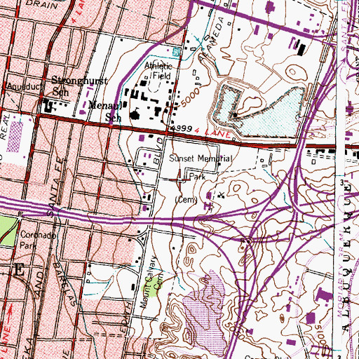 Topographic Map of Sunset Memorial Park, NM