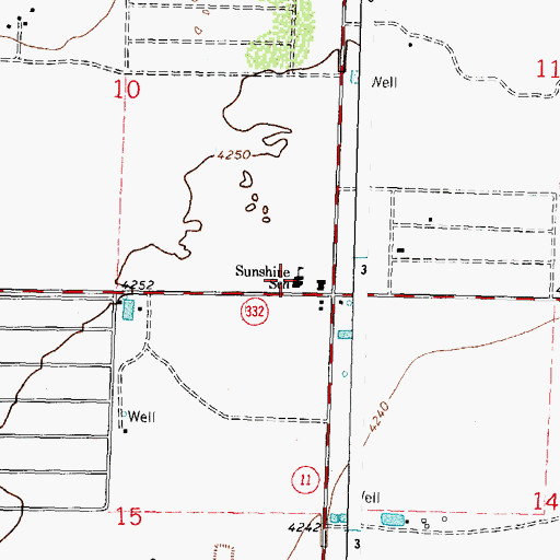Topographic Map of Sunshine School, NM