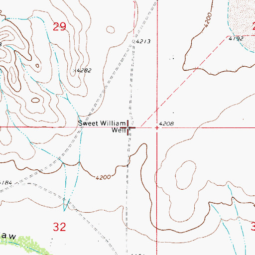 Topographic Map of Sweet William Well, NM